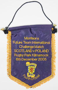 Football Match pennant 2005. Scotland v Poland