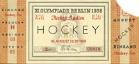Ticket Hockey Olympic Games 1936<br>-- Estimate: 60,00  --