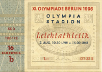 Olympic Games Berlin 1936 Ticket athletics<br>-- Stima di prezzo: 60,00  --