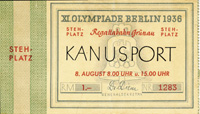 Ticket Canoe Olympic Games 1936<br>-- Estimate: 80,00  --