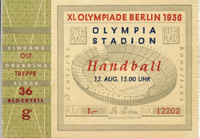 Ticket Handball Olympic Games 1936