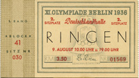 Olympic Games Berlin 1936 Wrestling Ticket