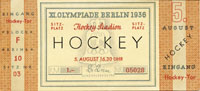 Ticket Hockey Olympic Games 1936<br>-- Estimatin: 60,00  --