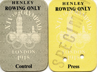 Zwei Psse Rudern der Olympischen Spiele 1948 in London. Je ca. 6x9cm. Pappe.<br>-- Schtzpreis: 50,00  --