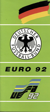 Euro 92. UEFA 92.Offizielle Mannschaftsbroschre des DFB.<br>-- Schtzpreis: 75,00  --
