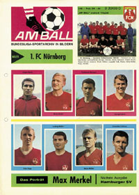 Am Ball. Bundesliga-Sportarchiv in Bildern. 1.FC Nrnberg. 3/68.