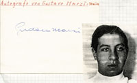 (1908-1966) Original Signatur von Gustavo Marzi. Mehrfacher italienischer Olympiasieger 1928+1932 im Fechten. Sehr selten!.