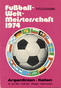 Programme:  World Cup 1974. Argentina v Italy