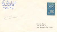 (1905-1988) Originalautogramm von Ray Barbutti auf einem Briefumschlag. Leichtathletik Olympiasieger 1928 ber 400m und 4x400 m, 16,5x9,5 cm.