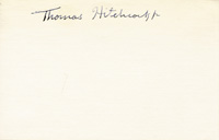 (1900-1944) Karteikarte mit original Signatur von Thomas Hitchcock (USA). Silbermedaille im Polo mit den USA bei den Olympischen Spielen 1924. 13x8 cm.