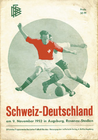 Deutschland - Schweiz. 9.11.1952 in Augsburg.