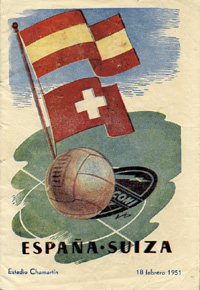 Football Programm 1951 Spain v Switzerland