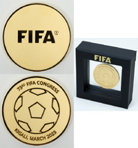 FIFA Congress 2023 Kigali Participation medal<br>-- Stima di prezzo: 140,00  --