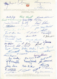 Olympic Games 1964 Autograph Switerland<br>-- Stima di prezzo: 100,00  --