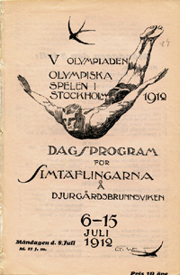 V. Olympiska Spelen i Stockholm 1912. Dags-Program fr Simtflingarna. Onsdagen 8 Juli.<br>-- Schtzpreis: 100,00  --