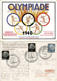 Olymic Games 1940 Postcard with stamps