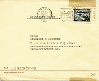 Briefumschlag mit lettischen Olympia - Sonderstempel "Aux Jeux Olympiques 1940 Via La Lettonie", abgestempelt am 25.1.1940 in Riga, 15x12,5 cm.