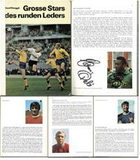 34 Football Stars Autographs 1966-1972 Pele Moore