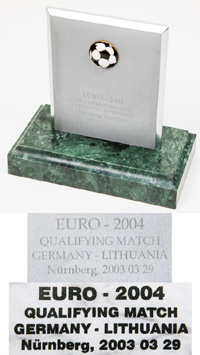 Football match 2004 Lithunia v germany Plaque