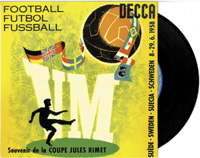 World Cup 1958. Swedis souvenir Disk<br>-- Estimation: 75,00  --