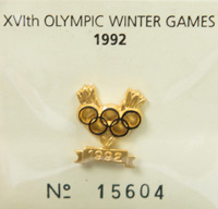 Olympic Games 1992. IOC Pin for Gold medalists<br>-- Estimate: 125,00  --
