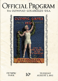 Xth Olympiad Los Angeles U.S.A. 2.8.1932. Olympic Park. (Athletics. Wrestling. Cycling. Fencing).<br>-- Schtzpreis: 45,00  --