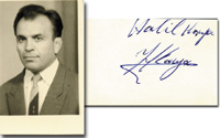 (1920-verstorben) S/W-Passfoto mit original Signatur von Halil Kaya (Trkei) auf der Rckseite. Bronzemedaille im Ringen bei den Olympischen Spielen 1948 im Gr.-Rm. Bantamgewicht, 6x4 cm.<br>-- Schtzpreis: 50,00  --