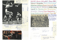 Volleyball Herren Olympische Spiele 1968 Goldmedaille UdSSR: Eduard Sibirjakow (1941-2004; Gold 1964), Wiktor Mychaltschuk, 2x Borys Tereschtschuk (1945-2011; Super selten), Wolodymyr Iwanow, Jewgeni Lapinski (1939 -1999; Bronze 1972), Wolodymyr Bjeljajew,