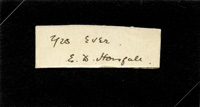 (1892-1974) Blancobeleg aus Karton mit original Signatur von Ewart Horsfall (GBR). Goldmedaille bei den Olympischen Spielen 1912 im Rudern (Achter) und Silber 1920, 5x1,8 cm.<br>-- Schtzpreis: 80,00  --
