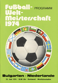 Programmheft Fuball-Weltmeisterschaft 1974. Bulgarien - Niederlande am 23.6. in Dortmund.