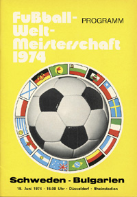 Programmheft Fuball-Weltmeisterschaft 1974. Schweden - Bulgarien am 15.6. in Dsseldorf.