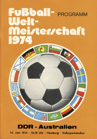World Cup 1974. Programm GDR v Australia<br>-- Estimatin: 125,00  --