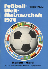 Programm WM 1974. Italien - Haiti.15.6.74 in Mnchen.<br>-- Schtzpreis: 80,00  --