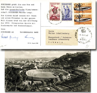 Olympic Games 1960 Postcard with Advertising<br>-- Estimatin: 40,00  --