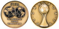 FIFA Under-16 World Tournament Canada 1987. Bronze, 5 cm. In original Box.<br>-- Schtzpreis: 125,00  --