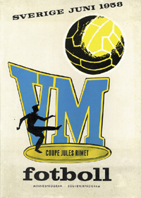 Sverige Juni 1958. VM Coupe Jules Rimet fotboll. Souvenirprogramm.