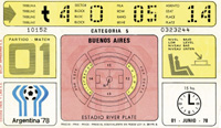 Gruppenspiel: Polen - Deutschland im Estadio River Plate am 1. Juni 1978. Erffnungsspiel. 20x10 cm.