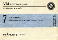 World Cup 1958. Ticket Germany vs Argentia<br>-- Estimation: 80,00  --