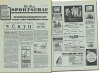 Freundschaftsspiel Arsenal London v 1860 Mnchen am 19.5.1955 in Mnchen. Programm "Die Blaue Sportschau".<br>-- Schtzpreis: 100,00  --