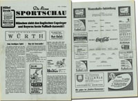 Freundschaftsspiel Newcastle United v Auswahl Bayern am 1.6.1955 in Mnchen. Programm "Die Blaue Sportschau".<br>-- Schtzpreis: 70,00  --