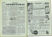 Freundschaftsspiel FC Sao Paulo v 1860 Mnchen am 15.4.1951 in Mnchen. Programm "Die Blaue Sportschau". Sao Paulo spielte mit 6 Spielern die bei der Fuball - Weltmeisterschaft 1950 mit Brasilien Vize - Weltmeister wurden.<br>-- Schtzpreis: 50,00  --