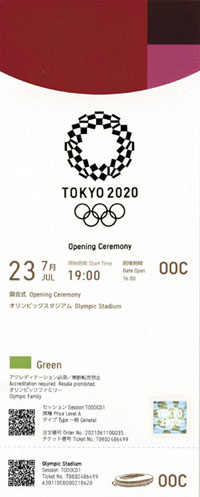 Olympic Games 2020 2021 Ticket opening Ceremony<br>-- Stima di prezzo: 320,00  --