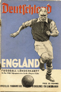 Deutschland - England 14.5.1938 in Berlin, Offizielles Lnderspielprogramm.