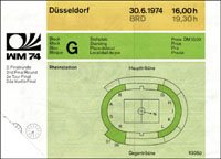 World Cup 1974. Ticket Germany vs Sweden<br>-- Estimatin: 45,00  --