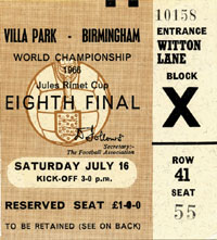 World Cup 1966 ticket Germany vs. Argentina<br>-- Stima di prezzo: 65,00  --