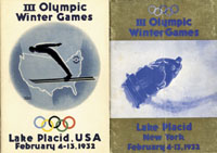 III.Olympic Winter Games Lake Placid, USA. 4-13 Februar, 1932. 2x offizielle Vorschauhefte mit Gesamtprogramm.<br>-- Schtzpreis: 60,00  --