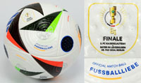 Original Spielball vom DFB Pokalfinale am 25.5.2024 in Berlin Bayer Leverkusen v 1.FC Kaiserslautern (1:0). Adidas "Fuballliebe Official Match Ball". Mit dem aufgummierten Badge des DFB "81 Finale 1.FC Kaiserslautern v Bayer 04 Leverkusen 28.Mai 2024 Berl