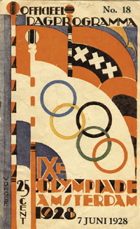 IXe Olympiade Amsterdam 1928, 7 Juni 1928. No.18 (in hollndischer /franzischer Sprache!) Halbfinal / Finale Fuball.<br>-- Schtzpreis: 100,00  --