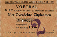 Olympic Games 1928. Football Ticket Amsterdam<br>-- Estimate: 180,00  --