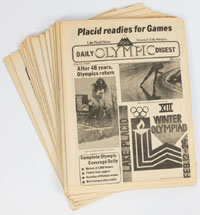 Daily Olympic Digest Lake Placid News. No.1 - 14 (komplett) vom 12.2.1980 bis 25.2.1980.